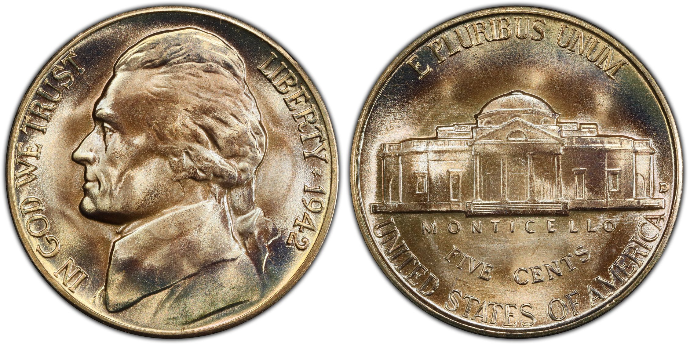 Most valuable nickels showing wartime silver varieties and errors